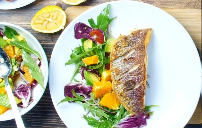 Pan Fried Snapper Fillet with Arugula Salad
