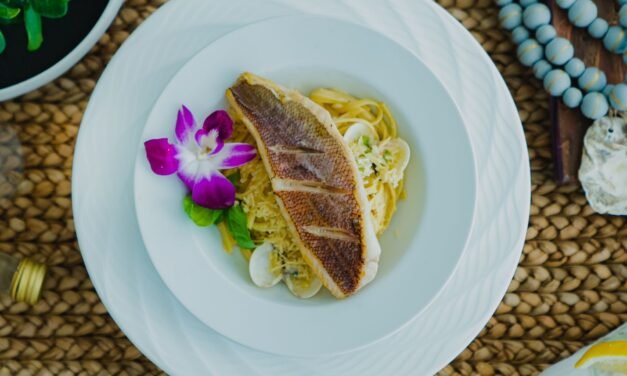Snapper Fillet with White Clam Sauce