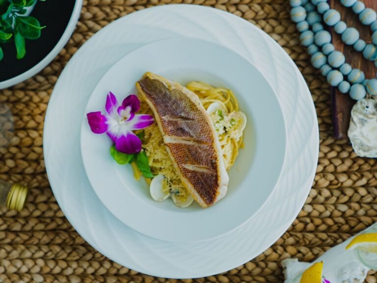 Snapper Fillet with White Clam Sauce