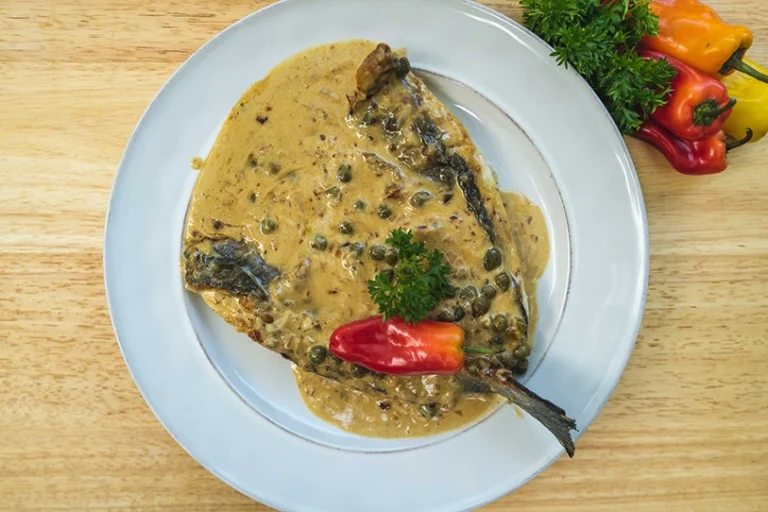 Butterflied Branzino in Cream Caper Sauce