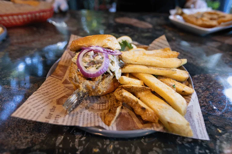 “Pan Con Minuta” Fried Grouper Sandwich (Tail On)